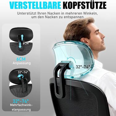 Ергономічне офісне крісло Storeo Imp, до 150 кг, сітка, чорний