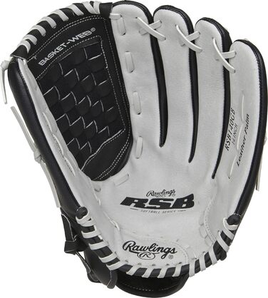 Рукавички для софтболу Rawlings RSB Slowpitch Series для правої руки, 14 дюймів - плетені, чорні/сірі