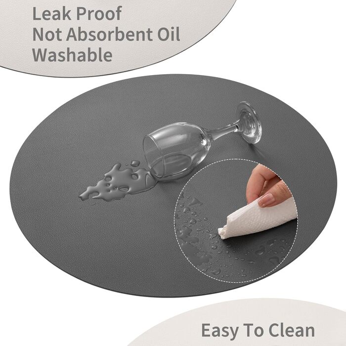 Набір з 4-х, миються серветки серветки круглі Ø 38см серветки круглі двосторонні нековзні серветки зі штучної шкіри серветки зі шт