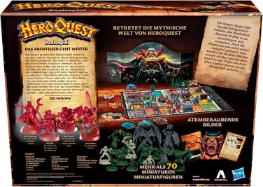 Базова гра Avalon Hill HeroQuest, пригодницька гра в стилі фентезі з мініатюрами, від 14 років, для 2 - 5 гравців Одна базова гра