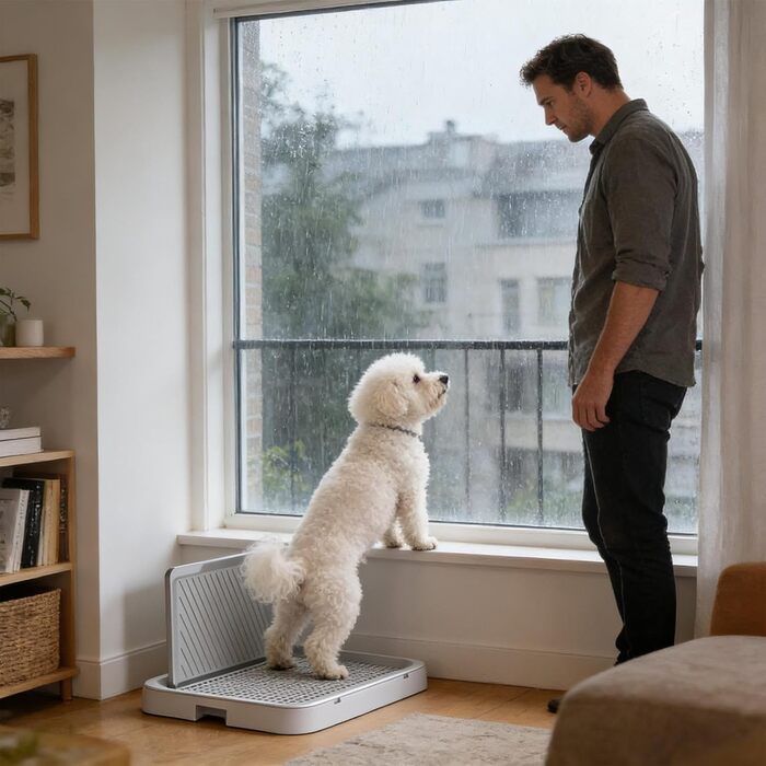 Туалет для дресирування собак, лоток для собак, критий туалет для собак з настінною опорою, для собак малого та середнього розміру