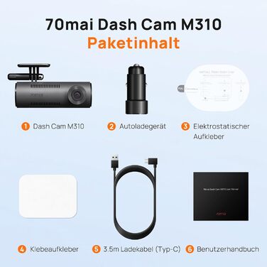 Для автомобілів M310, 1296P WDR автомобільна камера, супер нічне бачення, 24-годинний моніторинг паркування з керуванням через дод