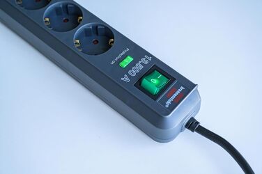 Розетка Brennenstuhl 6-місна із захистом від перенапруги та кабелем 5 м (розетка Eco-Line з вимикачем та підвищеним захистом від д