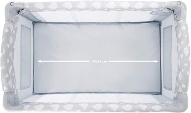 Ліжечко-колиска Hauck Baby Sleep N Care Plus Travel Bed Crib, від народження до 9 кг, з відкидною бічною панеллю, відділенням для зберігання та 2 кишенями, компактно складається, включаючи сумку для перенесення складну основу (Teddy Grey) Sleep N Care Plu