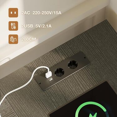 Кутовий письмовий стіл ODK з 4 шухлядами, 135100 см, L-подібний стіл з розеткою та портом зарядки USB, двосторонній стіл з місцем для зберігання для домашнього офісу та ігор, чорний 135 100 см