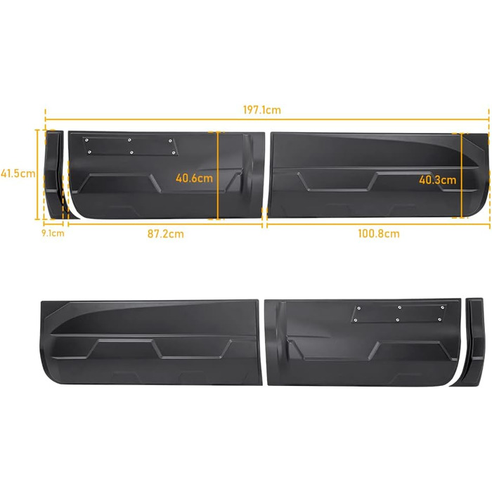 Панель кузова JHCHAN Door Guard для подвійної кабіни Ford Ranger 2012-2022 T6 T7 T8 Wildtrak Raptor XL XLT XLS Limited Tremor Platinum MK2 MK3 Кузовна панель