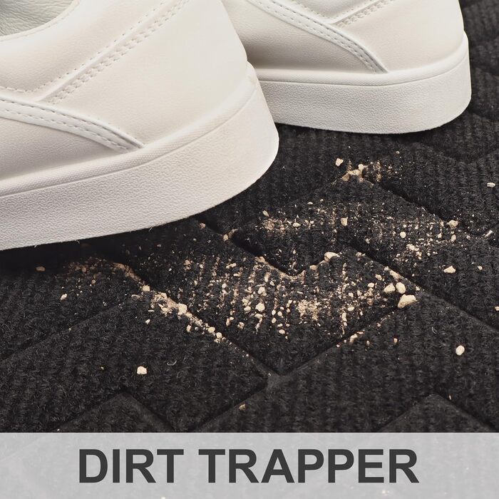 Килимок для дверей LEKEEPGO для приміщень та вулиці, нековзний, миється, поглинаючий, брудозатримуючий килимок для вулиці, вхідний килимок, килимок для вхідних дверей, вхід, зовнішнє використання, 60 x 90 см, чорний