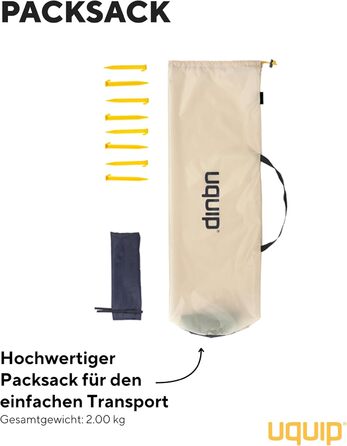 Пляжний намет Uquip Buzzy Boulder 150 x 110 x 215 см Пляжний намет UPF 50 для захисту від сонця, вітру та дощу Портативний пляжний намет із системою швидкого складання Ідеально підходить для пляжу, кемпінгу та пікніків