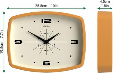 Настінний годинник NEWGATE Jones Clocks 'Movie - невеликий круглий, сучасний, класичний круглий годинник гірчично-жовтого кольору,