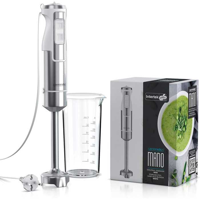 Ручний блендер 1000 Вт - ручний блендер з нержавіючої сталі - блендер - чотирилопатевий ніж - безступінчасте регулювання швидкості