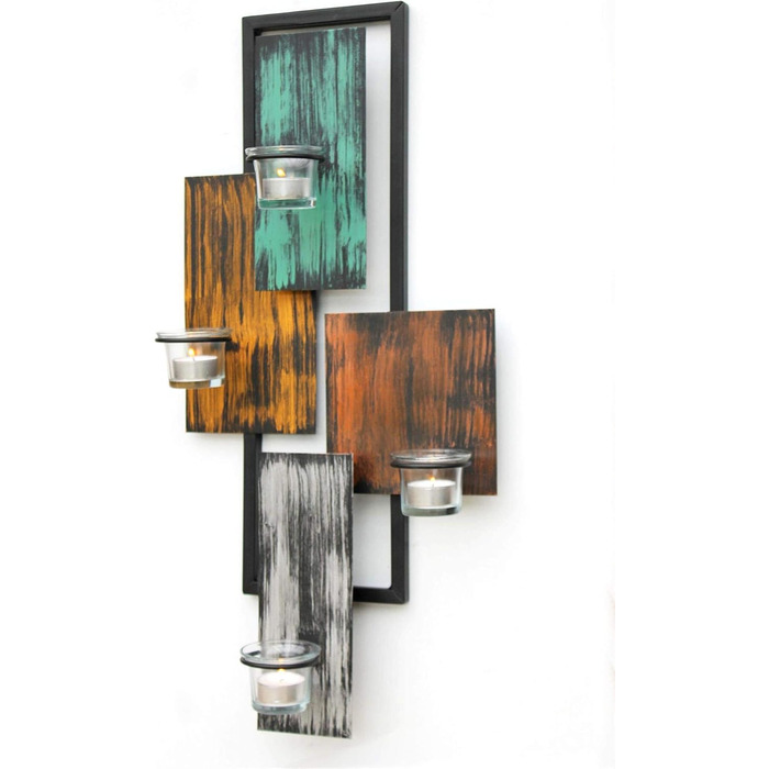 Настінний підсвічник абстрактний метал настінний чорний 61 см підсвічник підсвічник настінний свічник настінне бра