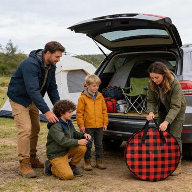 Коробка для зберігання, 2 предмети, картата, сумка на блискавці та ручкі, для шафи, будинку, горища, підвалу, гаража, Різдва, спальні, гуртожитку 61 x 18 см