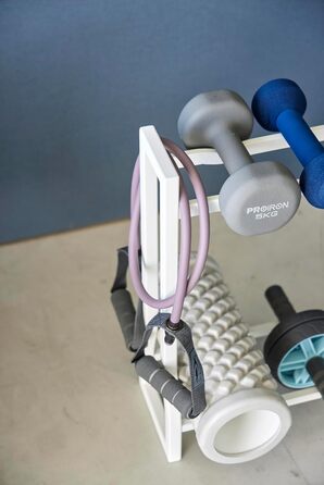 Стійка для гантелей Yamazaki 1963 TOWER, біла, сталь/силікон, 52 x 17 x 54,3 см, біла