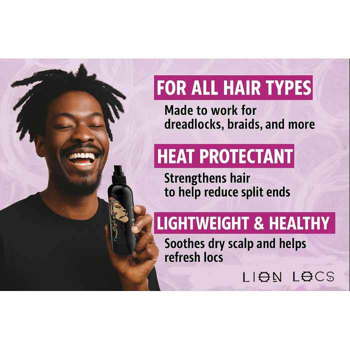 Засоби догляду за волоссям Lion Locs Dreadlocks для укладання, зволоження та відновлення волосся