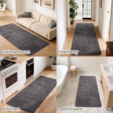 Килимок-доріжка, пухнастий короткий ворс, килим для вітальні, однотонний, для передпокою, сучасний, м&39які килими для приліжкової кімнати, килимок/декор/спальня/дитяча кімната, 80x150 см, темно-сірий, прямокутний, 80 x 150 см (прямокутний)