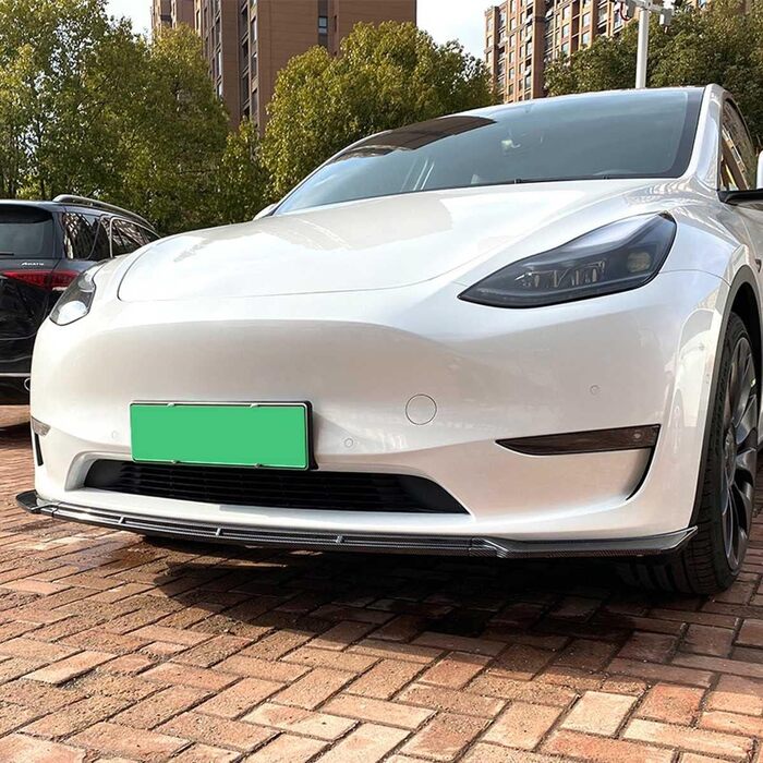 Передній спойлер Губа Сумісна з Tesla Model Y Передня губа Передній спойлер Автомобільний обвіс із захистом від зіткнень (3 шт. ) Візерунок з вуглецевого волокна