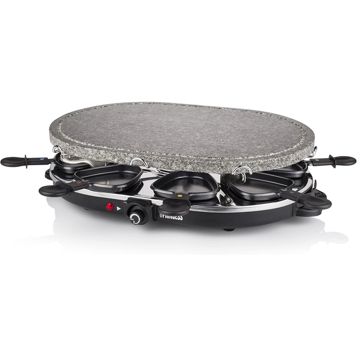 Кам'яний гриль овальний раклет Princess, 1200 Вт, регульований термостат, на 8 осіб, сковороди з антипригарним покриттям, 162720