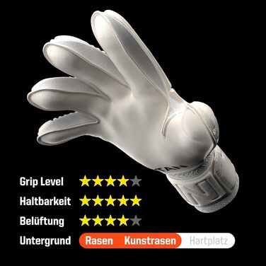 Воротарські рукавички T1TAN для дітей, класичні, юніорські, розмір 3-6, воротарські рукавички для хлопчиків, воротарські рукавички для дівчаток, футбольні воротарські рукавички для віку 3-10 років, дитячі воротарські рукавички, дихаючі 6 Classic 1.0 White