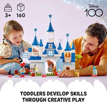 Конструктор Lego DUPLO Disney 3 в 1 Чарівний замок 10998 для сімейної гри з 5 персонажами Disney, включаючи Міккі, Мінні та друзів