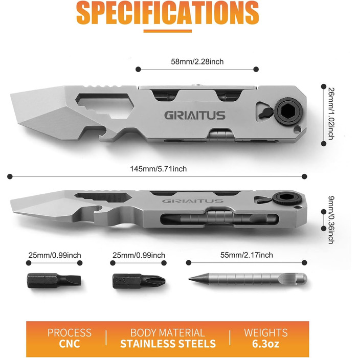 Мультитул Edc Pry Bar 10IN1 з двосторонньою викруткою з храповиком і вічним штифтом, гайкові ключі, ломи, відкривачки для пляшок і