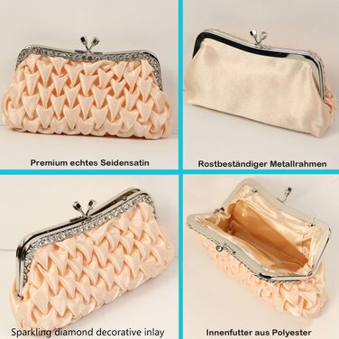 Клатч жіночий вечірній, сумка-плаття для нареченої на весілля, сумка через плече, елегантний модний гаманець, зі знімним ланцюжком (Абрикосовий)