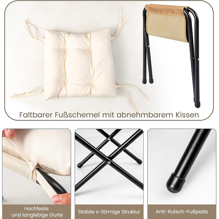 Крісло COSTWAY з підставкою для ніг, відкидне крісло з підлокітниками, бічною кишенею та підставкою для ніг, крісло для відпочинку, крісло для телевізора, крісло з відкидною спинкою для вітальні, спальні, офісу (бежевий) бежевий з підставкою для ніг