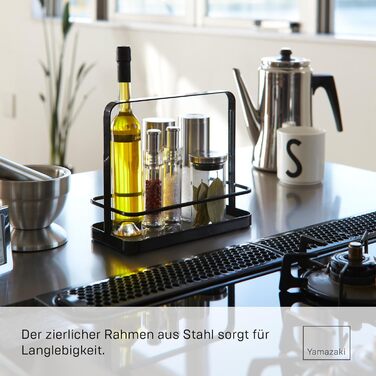 Решітка для приправ Yamazaki 2255 TOWER, чорна, сталь, 21 x 10 x 18 см, чорна, одинарна