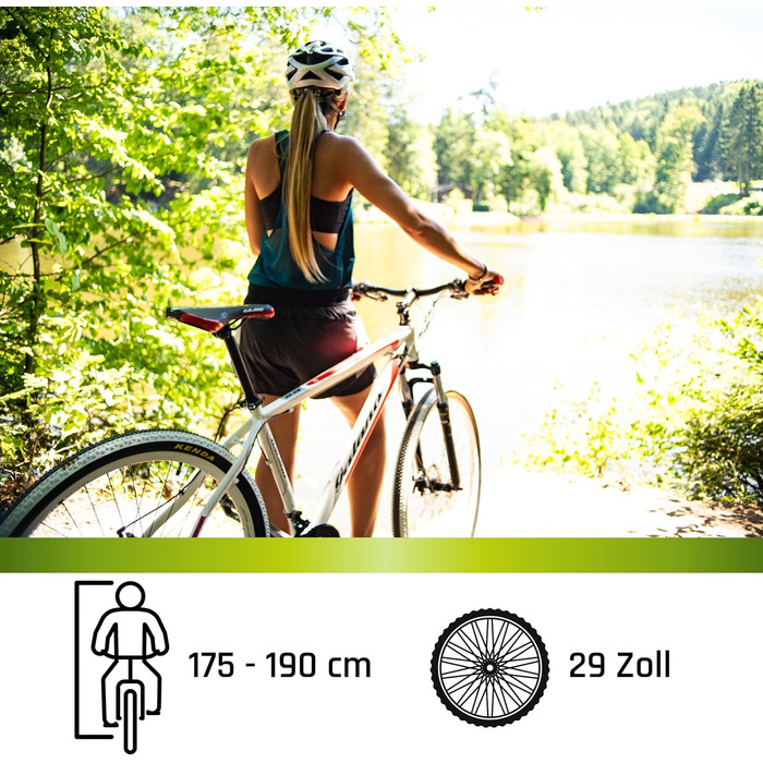 Гірський велосипед Galano Toxic Hardtail 29 дюймів для дорослих, MTB, 21 швидкість, амортизаційна вилка, дискові гальма, чорний/бежевий, 40 см