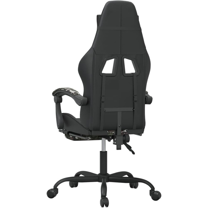 Ігрове крісло, обертове, з підставкою для ніг, чорне, штучна шкіра, ергономічне, для спальні, дому