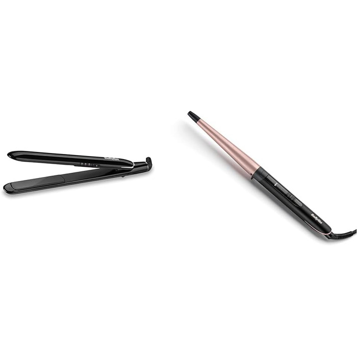 Випрямляч Babyliss Sleek Finish 230 180C - 230C з автоматичним вимкненням ST255E та конічна плойка з рожевим кварцом 13-25 мм для