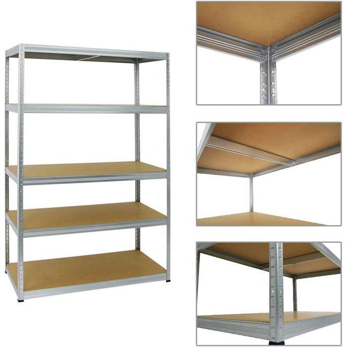 Комплект із 2 надміцних стелажів Big Elephant 180x120x60см з 5 полицями, вантажопідйомність полиць 250 кг, оцинкований, 2 шт. 180x120x60см, оцинкований