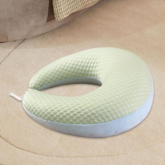 Ергономічна в&39язана подушка Crealis для рукоділля, творчих моментів, читання та ігор, для ліжка та дивана, підлокітник для читання, гри, роботи, в&39язання гачком, 60x58 см, зелена