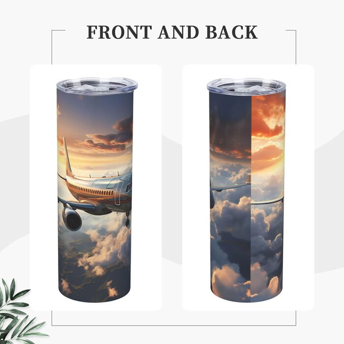 Кухоль об&39ємом 590 мл з прямою трубочкою, літаки злітають, дорожній кухоль з принтом, підходить для кемпінгу, офісу та дому.