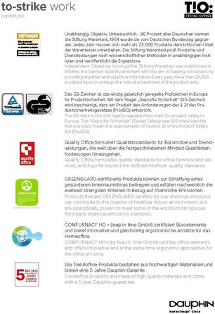 Переможець тесту Stiftung Warentest, ергономічне офісне крісло з 4D-підлокітниками, регульованою по висоті спинкою, від Dauphin (чорне), 9248