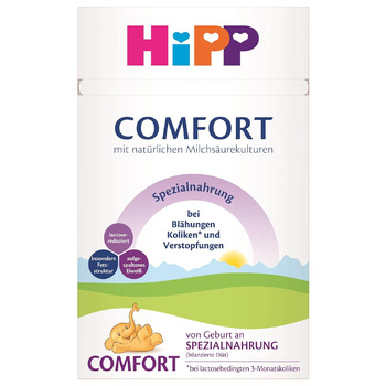 Спеціальний корм HiPP Comfort (4 x 600 г), з народження, зі зниженим вмістом лактози, для дієтичного лікування кольок, метеоризму та закрепів. Новинка спеціального корму Comfort