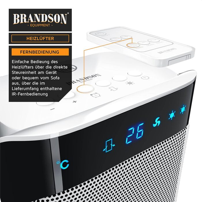 Тепловентилятор з пультом дистанційного керування - Керамічний тепловентилятор для ванної кімнати енергозберігаючий, тихий - Швидк