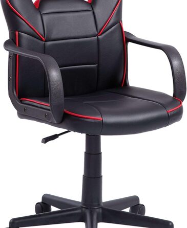Ігрове крісло Miroytengo Dert для підлітків, регульоване по висоті, чорно-червоне