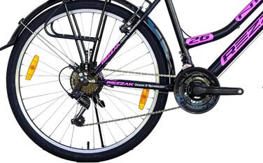 Дюймовий велосипед для дівчаток, жіночий велосипед, дитячий велосипед, молодіжний велосипед, міський велосипед з 21 швидкістю, чорно-рожевий, 26-