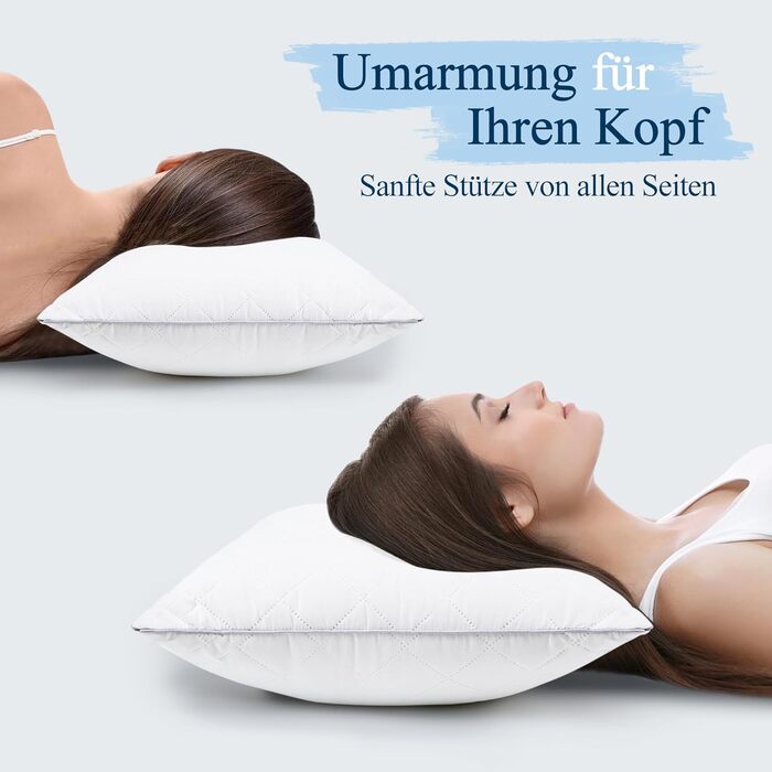 Помаранчеві хвилясті подушки 40x80, 2 шт. - подушки для сну з мікрофібри готельної якості, м&39які дихаючі подушки, сертифіковані Oeko-Tex, подушки для сну на боці та спині, 40x80x18 см