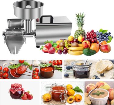 Електрична машина для ситечка для помідорів 370 Вт, Машина для подрібнення помідорів з нержавіючої сталі, Соковижималка для приготування полуничного соусу, Машина для пресування харчових продуктів для консервування томатного пюре