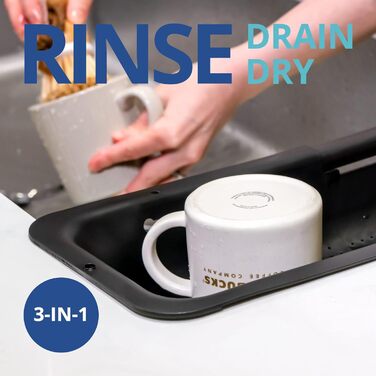 Кошик для сита BLUE GINKGO над раковиною миття овочів та фруктів, злив вареної локшини висувна шухляда кухонне приладдя (20 Вт x 3