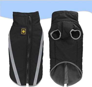Куртка для собак Водонепроникна зимова куртка для собак Світловідбиваюча зимова куртка з флісовою підкладкою Вітрозахисна зимова куртка Светр для собак Одяг для собак для холодної погоди Зимова тепла зимова куртка для собак Чорний XL