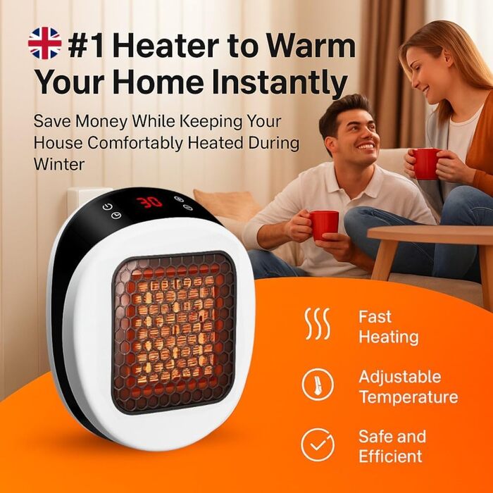 Портативний міні-обігрівач із точним контролем температури (15-32C), захистом від перегріву та перекидання Тихий та енергозберігаючий для домашнього офісу, сірий колір для спальні