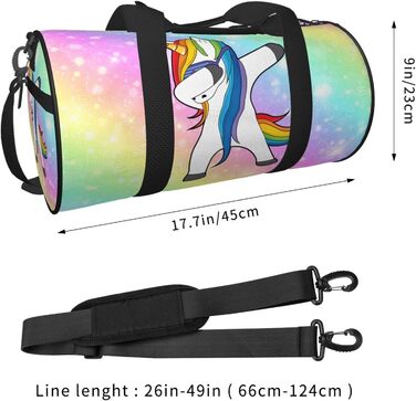 Яскрава дорожня сумка з веселим єдинорогом, що танцює, для спортзалу, подорожей, спорту, великих покупок, а також як сумка для ночівлі та вихідних для чоловіків та жінок.