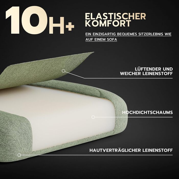 Ігрове крісло Тканинне офісне крісло, масажне ігрове крісло з підголівником, ергономічне гоночне ігрове сидіння з підставкою для ніг, 60 * 60 * 120 см (зелене)