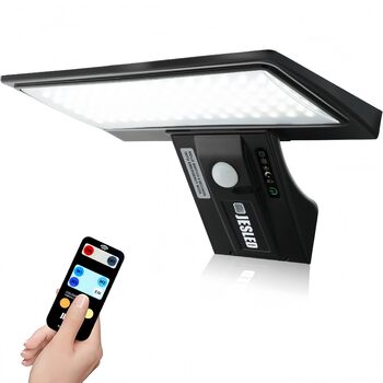 Вуличні сонячні ліхтарі JESLED з датчиком руху, 90 світлодіодних сонячних ліхтарів з пультом дистанційного керування, сонячний захисний настінний світильник ємністю 2600 мАг, 3 режими, водонепроникний настінний світильник IP65 для саду, двору, гаража