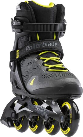 Чоловічі роликові ковзани для фітнесу Macroblade 80, чорні та лаймові Performance Inline Skates 9 BLACK/LIME