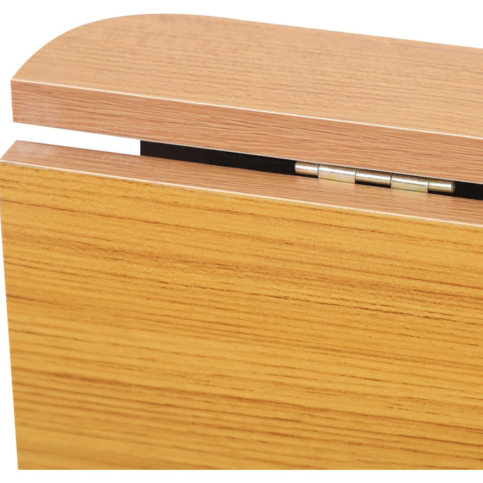 Розкладний стіл на колесах, 100x50 см, складний стіл, маленький, вантажопідйомність до 100 кг компактний мобільний комп&39ютерний стіл з гальмами для домашнього офісу, кухні, балкону, кемпінгу (білий/тик) (тикове дерево)