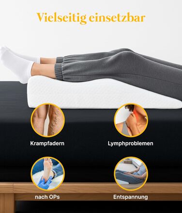 Подушка для підняття ніг Medicline Ергономічна підйомна подушка для розслаблення та покращення кровообігу Дихаюча, підходить для алергіків, сертифікована Oeko-TEX Зроблено в Німеччині