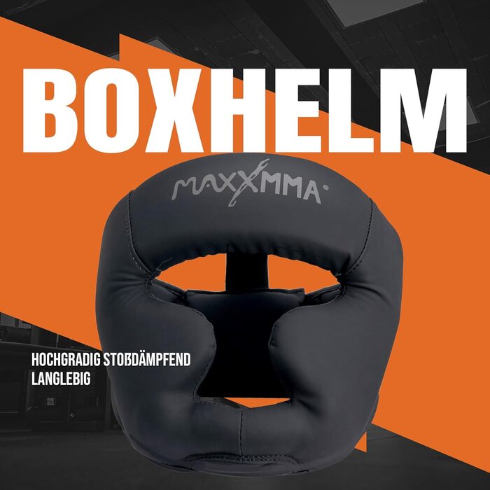 Головний убір MaxxMMA з повним покриттям, боксерський, ММА, тренувальний, кікбоксинг, спаринг, карате, тхеквондо, розмір L, чорний